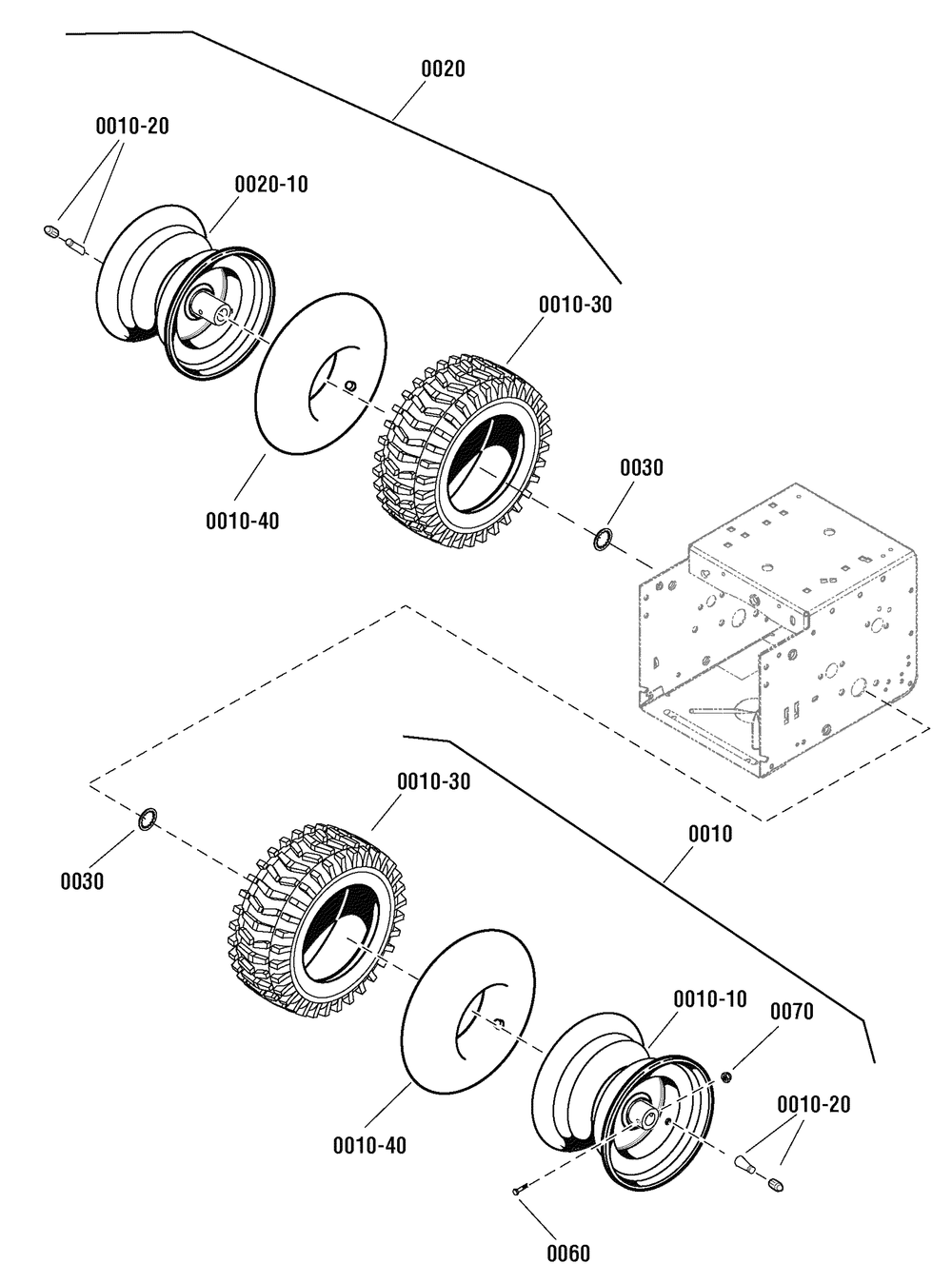 Wheels And Tires Group Diagram and Parts List for 1696056-CL841650S 2011 Briggs and Stratton Snow Blower
